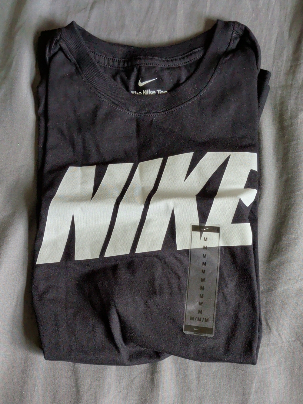 Nike Black Crew T-Shirt with Large White NIKE Graphic